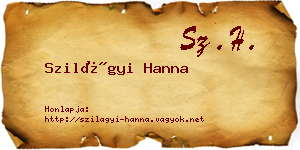Szilágyi Hanna névjegykártya